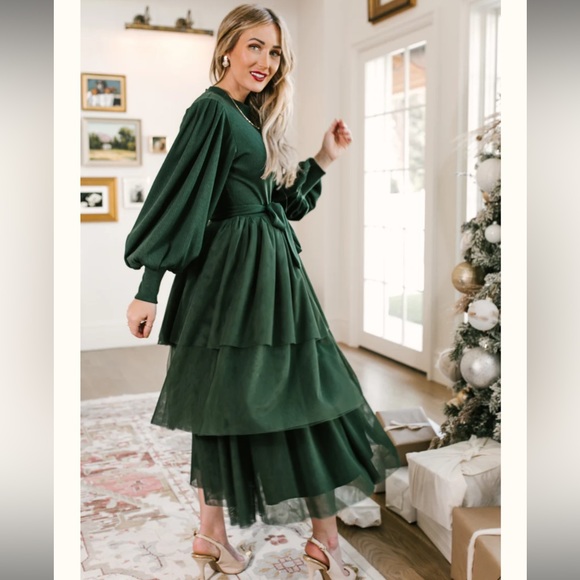 Ivy City Co Tulle Cosette Dress NWT Winter White Large Holiday Christmas - Picture 7 of 8